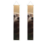 2 striscioni decorativi in poliestere per porta anteriore, cortile, cerimonia, festa, riutilizzabile, lavabile, con aste e corde