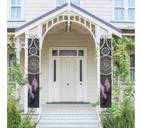 2 striscioni di benvenuto da appendere per la primavera e l'estate, per porta d'ingresso, portico, acchiappasogni, porta stagionale, portico, cartello per casa colonica, sfondo da parete, decorazione