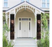 2 striscioni di benvenuto da appendere per porta d'ingresso primavera estate banner marrone labrador retriever stagionale porta appeso portico segno fattoria parete interna sfondo decorazione bandiera