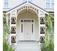 2 striscioni di benvenuto da appendere per porta d'ingresso primavera estate portico banner labrador bianco stagionale porta appeso portico segno fattoria parete interna sfondo decorazione bandiera