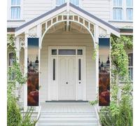 2 striscioni di benvenuto da appendere per porta d'ingresso primavera estate portico banner Tallinn Estonia paesaggio urbano stagionale da appendere portico segno fattoria parete interna sfondo