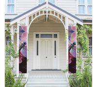 2 striscioni di benvenuto da appendere per porta d'ingresso primaverile estate portico banner fiore e libellula blu stagionale da appendere portico segno fattoria parete interna sfondo decorazione