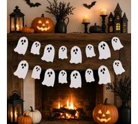 2 striscioni di design fantasma di Halloween da appendere per la casa, oggetti di scena per foto carino fantasma decorazione da utilizzare con lettere di Halloween striscioni per caminetti porta