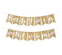 2 striscioni floreali per bambini in fiore per doccia per bambini e bambini, diversi motivi con corda per baby shower da appendere, decorazione per feste e interni