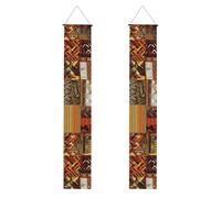 2 striscioni in tessuto africano per portico patchwork cartello per porta d'ingresso, elegante decorazione per la casa, bandiere da appendere, cartello di benvenuto per esterni, interni, forniture per