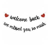 2 striscioni per pensionamento per uomini e donne, con scritta "Welcome Back We Missed You So Much", per casa, ufficio, aula, decorazione per feste, sfondo fotografico per riunioni di famiglia