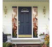 2 striscioni per porta di benvenuto Un fiore di pesco portico segno decorazioni hawaiane bandiere primavera estate decorazione sfondo da appendere alla parete banner per esterni casa tropicale cortile