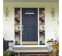 2 striscioni per porta di benvenuto Un mazzo di banconote da cento dollari segno portico decorazioni hawaiane bandiere primavera estate decorazione sfondo banner da appendere alla parete per esterni