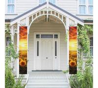 2 striscioni per porta portico banner da sogno tramonto di un campo di girasole benvenuto striscioni da appendere bandiera primavera estate portico segno per porta d'ingresso sfondo porta anteriore