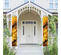 2 striscioni per porta portico banner molti girasoli benvenuto appeso banner bandiera primavera estate portico segno per porta d'ingresso sfondo porta anteriore segno decorazione sfondo foto