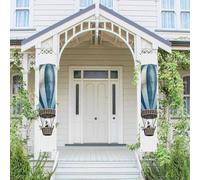 2 striscioni per porta portico blu mongolfiera di benvenuto da appendere bandiera primavera estate portico segno per porta d'ingresso sfondo porta anteriore segno decorazione sfondo foto sfondo