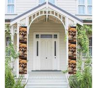 2 striscioni per porta portico con cane della Pomerania che indossa occhiali da appendere bandierine per primavera estate portico segno per porta d'ingresso sfondo porta anteriore segno decorazione
