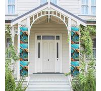 2 striscioni per porta portico delfini tartaruga marina barriera corallina benvenuto banner da appendere bandiera primavera estate portico segno per porta d'ingresso sfondo porta anteriore segno