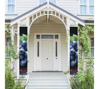 2 striscioni per porta portico deliziosi mirtilli benvenuti banner da appendere bandiera primavera estate portico segno per porta d'ingresso sfondo parete porta anteriore segno decorazione festa