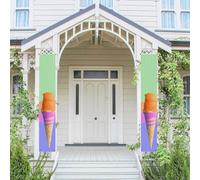 2 striscioni per portico di benvenuto primavera estate bandiera da appendere portico segno per porta d'ingresso parete portico banner gelato arcobaleno gradiente porta di benvenuto appeso banner
