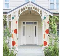 2 striscioni per portico moderno di metà secolo di benvenuto da appendere bandiera primavera estate portico segno per porta d'ingresso sfondo porta d'ingresso cartello porta anteriore decorazione