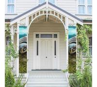 2 striscioni per portico per porta, grande tartaruga, benvenuto, bandiere, bandiera, primavera, estate, portico, segno, per porta d'ingresso, sfondo per porta d'ingresso, cartello per porta d'ingresso