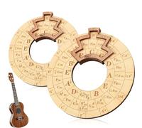 2 strumenti di melodia in legno ispiratori per la creazione di musica, strumento circolare per creare, strumento per ritmo circolare, venature del legno naturale, 16,3 x 16,3 cm