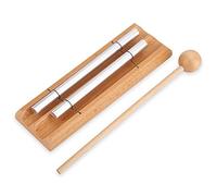 2 - Strumento a percussione tonale con mazzuolo, giocattolo per l’educazione musicale dei bambini, campanella a barra d’acciaio su base di legno per i più piccoli, set di
