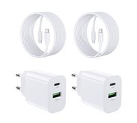 [2 Stück] 30W-USB C Ladegerät,2-Port [USBC + USBA] Schnellladegerät mit USB C Kabel 2M,für 11/12/13/SE/14/15/16 Pro Max, USB A+C PD3.0 Schnellladegerät,Handy Netzteil Typ C 2-Port Ladeadapter