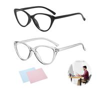 2 Stück Blaulichtfilter Brille, Blue Light Blocking Glasses Blaulichtbrille Unisex Schützt Leichtes Gewicht Blaulicht Brille für PC Gaming Fernseher Die Augen und Lindert Müdigkeit(Schwarz & Grau)
