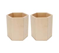 2 Stück hölzerner Stifthalter, geometrisches Sechseck, DIY, rauer Stifthalter, Schreibtisch-Aufbewahrung, Organizer für Zuhause, Büro, Weihnachtsgeschenke