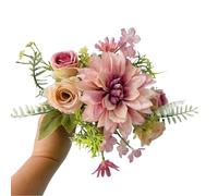 2 Stück Künstliche Dahlie Rosen Blumen,Brautstrauß,Hochzeit Bouquet,Fälschung,Tischblumen,Gefälschte Deko Blumen,Künstlich Brautstrauss,für DIY Hochzeit Party Haus Deko Blumenarrangements,Lilla