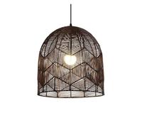 2 Styles of Woven Chandeliers Natural Material Pendant Lights Boho Decor Lamp Rattan Cage Shade Hanging Light for Dining Room Kitchen Bedroom(Dark,60CM)