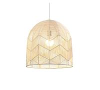 2 Styles of Woven Chandeliers Natural Material Pendant Lights Boho Decor Lamp Rattan Cage Shade Hanging Light for Dining Room Kitchen Bedroom(Natural Wood Color,40CM)