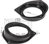 2 Supporti Adattatori Altoparlanti Casse Posteriori 10cm 100mm per Fiat Bravo