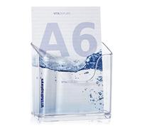 2 supporti da tavolo DIN A6, per volantini e cartelline, trasparenti, per volantini in formato A6