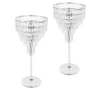 2 supporti for fiori in cristallo argentato a 5 livelli for matrimoni ed eventi - Elegante centrotavola decorativo, facile da montare, capacità di carico di 6,61 libbre