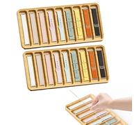 2 supporti in legno, organizer per orologio, in legno, con 9 scomparti e coperchio in acrilico per la maggior parte dei cinturini per orologi, 42 x 19 x 1,5 cm