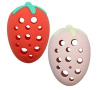 2 supporti in silicone a forma di fragola, accessori da viaggio riutilizzabili per spugne, custodie e organizer per la cura della pelle