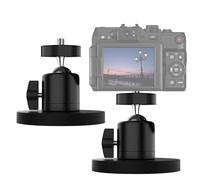 2 supporti magnetici da parete, supporto magnetico per fotocamera, testa a sfera girevole a 360 gradi, supporto magnetico da 66 mm con supporto per smartphone, supporto magnetico con vite da 1/4