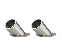 2 supporti obliqui a flangia per aste per tende, in acciaio inox inoxlm, supporto per flangia in metallo