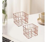 2 supporti per appunti adesivi, color oro rosa, grazioso dispenser per note adesive, blocco note da 9,6 x 8,1 cm, organizer da scrivania per scrivania, casa, scuola, ufficio e accessori
