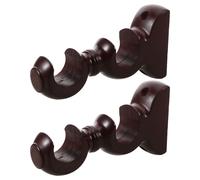 2 supporti per asta per doppia, staffe in legno per tendaggi da finestra