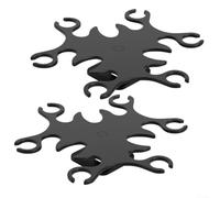 2 supporti per bicchieri da vino, sottosopra, per cucina, bar, in plastica, antiruggine, installazione senza trapano, nero e bianco (nero)