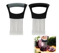 2 supporti per cipolle, supporto per cipolle, supporto per cipolle in acciaio inox, tagliaverdure Food Slice Assistant, per tagliare cipolle e verdure