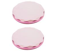 2 supporti per colla adesiva in vetro cristallo per extension ciglia, rosa