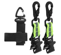 2 supporti per guanti e 1 guanto in nylon, supporto per guanti, doppia clip per guanti, con moschettone in metallo per appendere guanti, caschi protettivi (verde)