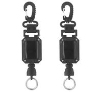 2 supporti per microfono CB retrattili, bobina estensibile da 80 cm, con anello a D e cordino regolabile, cinghia di ritenzione ad alta velocità con clip a scatto per auto, camion, arrampicata