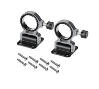 2 supporti per ombrelli da pesca, pieghevoli, morsetti da parete, per ombrellone, per esterni, balcone, patio, piattaforma di pesca (metallo grigio)