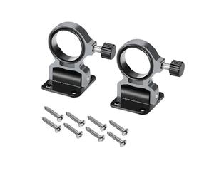 2 supporti per ombrelli da pesca, pieghevoli, morsetti da parete, per ombrellone, per esterni, balcone, patio, piattaforma di pesca (metallo grigio)
