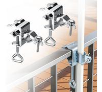 2 supporti per ombrellone da balcone, fermaglio da tavolo, per ombrelloni da giardino, supporto portatile per ombrelloni, fissaggio ringhiere per balconi, terrazze, tavoli