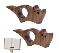 2 supporti per pagine per libri a forma di gatto, in noce naturale, per lettura, per amanti della lettura, per amanti della lettura, per insegnanti, topi di biblioteca, in legno, fatti a mano