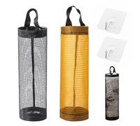 2 supporti per sacchetti di plastica, per sacchi della spazzatura, Ideali per Cucina, Bagno, Camera da Letto - Organizzatore Multifunzionale per Sacchi della Spazzatura (nero/giallo, 37,5 x 16,5 cm)