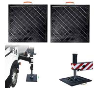 2 supporti per stabilizzatori per gru ad alta resistenza,quadrati in polietilene ad alta capacità di carico,con maniglia impilabile per livellamento,per camion da traino(20x20x1.6"/50x50x4cm)