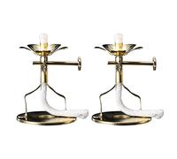 2 supporti per stoppino per lampada a forma di Buddha, per yoga, matrimonio, S, 5,5 x 4 cm, colore: oro